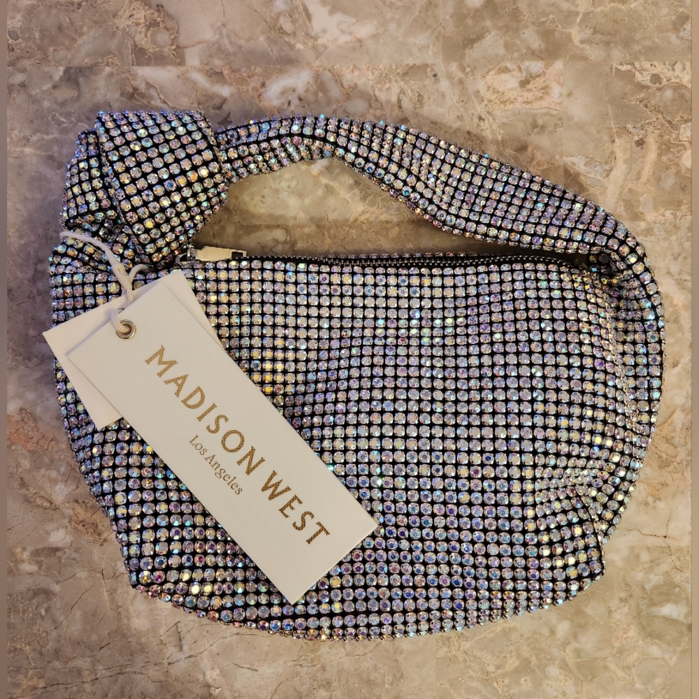 Madison West Rhinstone Bling Knotted Handbag Purse